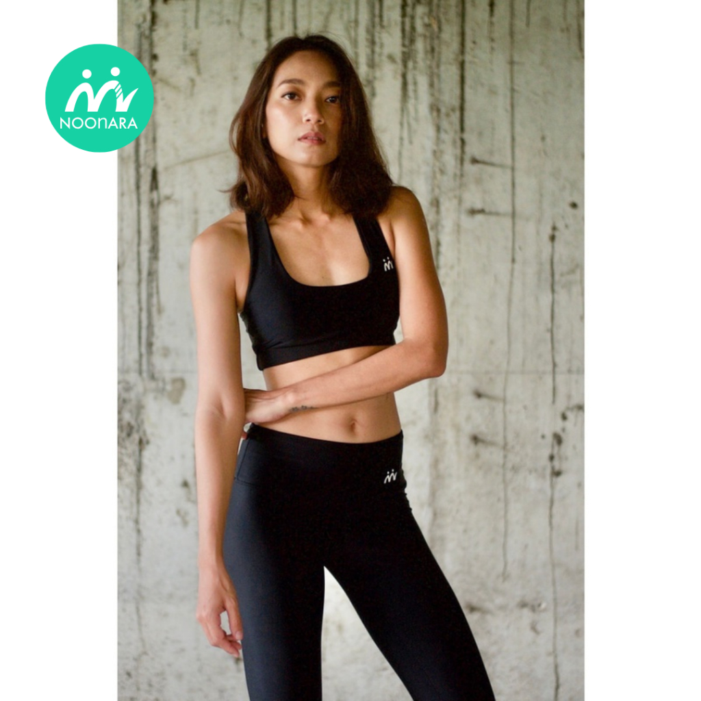 สปอร์ตบรา บิกินี่ - NOOnara Sport Bra รุ่น Classic สี Black มีฟองน้ำ ชุดวิ่ง/ชุดโยคะ/ชุดว่ายน้ำ/activewear