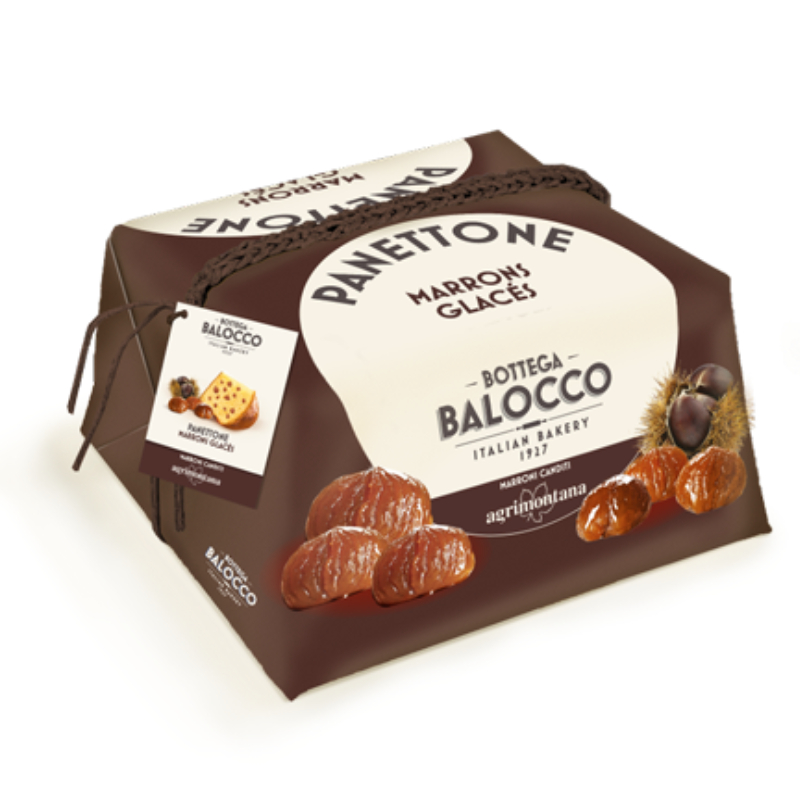บาลอคโค่ เกาลัดแอมมาเรน่า ปาเน็ตโทน 750 กรัม- Panettone with Chestnuts Maroon Glaces 750g Balocco brand BBE01/04/2026