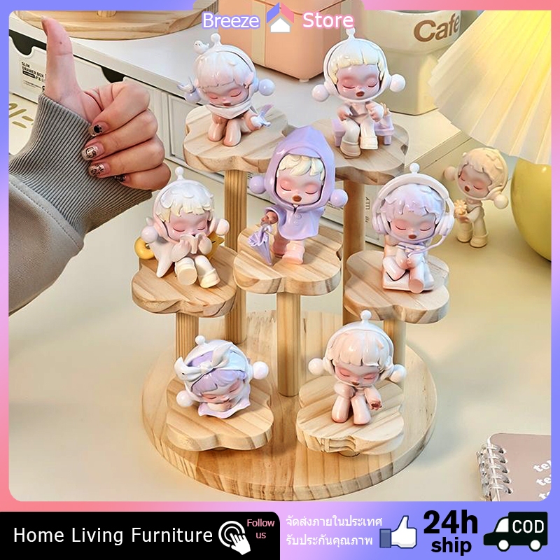 🚀ส่งจากไท🚀Art Toy ชั้นวางของไม้รูปกลีบดอกไม้ art toy ชั้นวางของไม้ ชั้นวางโมเดล ชั้นวางโชว์โมเดล ชั้