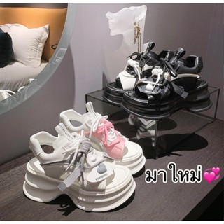 Marian พร้อมส่งจากไทย รองเท้าส้นตึกผู้หญิง ส้นหนา7เซ็น การออ…