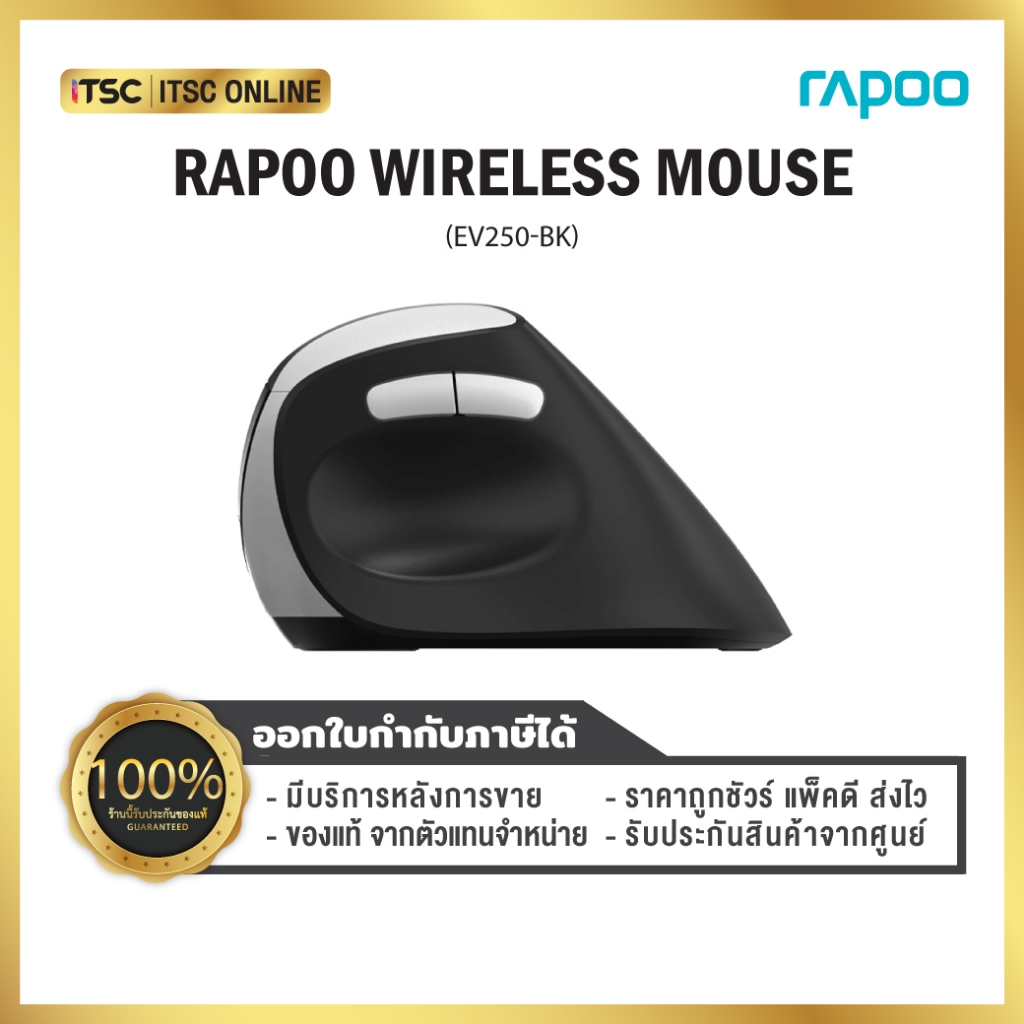 เมาส์ไร้สาย RAPOO Wireless Mouse [EV250-BK] - ITSC Online