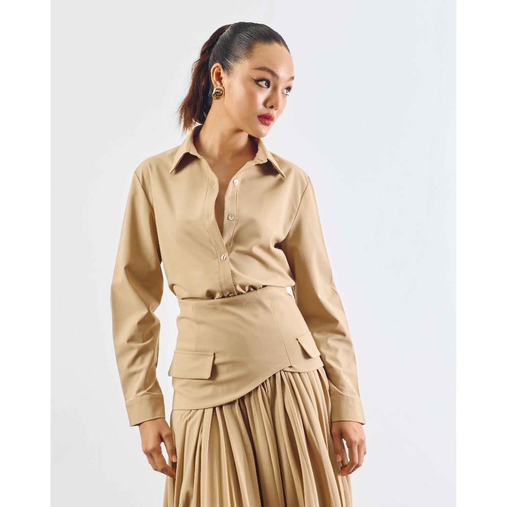MMCHIC Collar Shirt (Light Tan)
