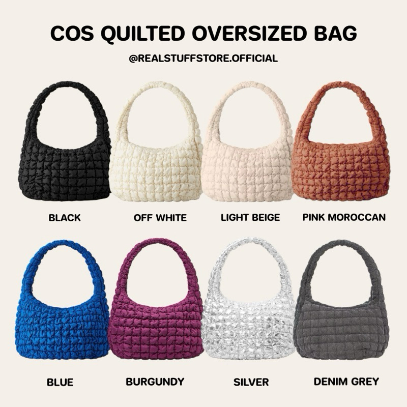(ใช้โค้ดลด30% สูงสุด 600.-) ของแท้ COS Quilted Oversized Shoulder Bag พร้อมส่ง
