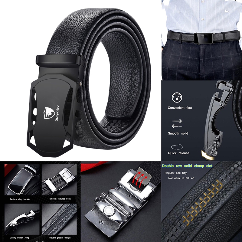 เข็มขัด เข็มขัดหนัง เข็มขัดชาย belt men เข็มขัดหนังลําลอง หัวเข็มขัดอัตโนมัติ ระดับไฮเอนด์ สีดํา สไตล์นักธุรกิจ สําหรับผ