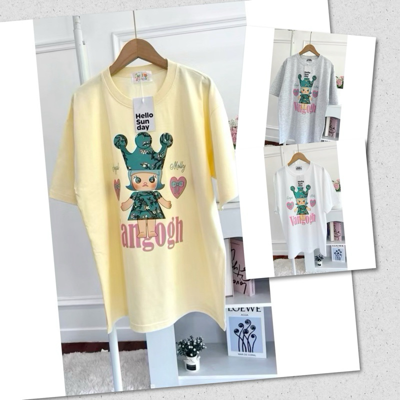 ◡̈ เสื้อยืด Oversize มอลลี่มงกุฎใหญ่(ป้าย hello sunday)