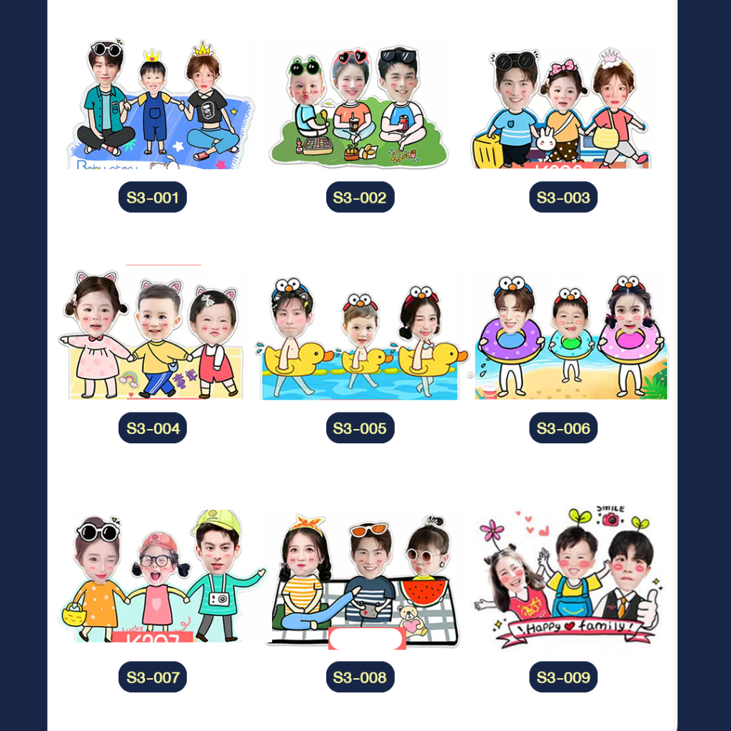 สแตนดี้หัวดุ๊กดิ๊ก 3 หัว ทำจากอะคริลิค หัวโยกเยกป้ายสแตนดี้หัวดุ๊กดิ๊ก ตั้งหน้ารถ ตั้งโต๊ะทำงาน สั่งทำได้