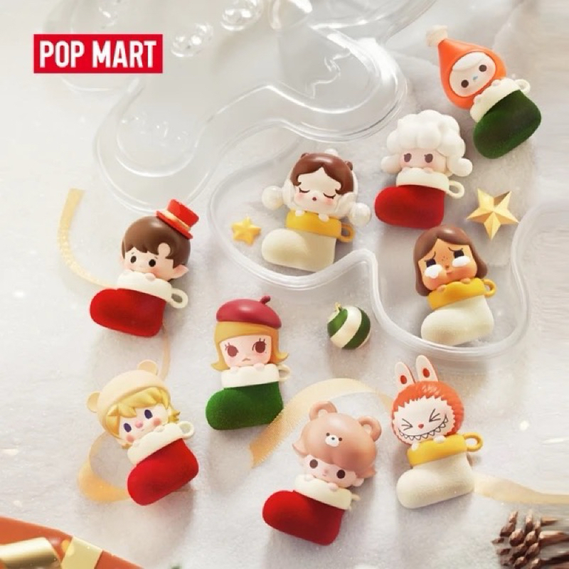 ใช้โค้ด30% เหลือ 690 Pop bean Christmas Sock Series Box Set ของแท้จากช้อปpop mart
