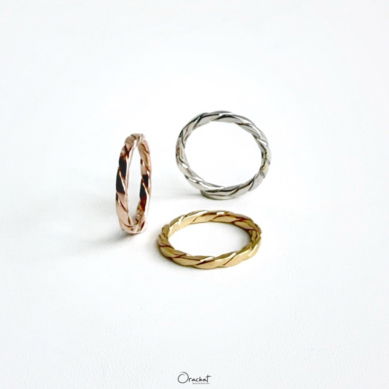 Rapunzel 100 H&A ring. (แหวนเงินแท้ลายเปีย ใส่ลุยได้ไม่ต้องระวัง ไม่ลอกไม่ดำ)