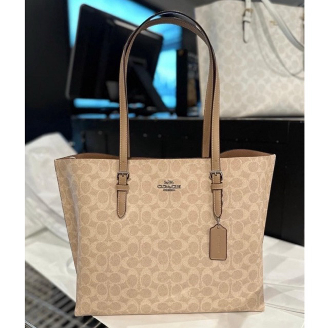 ^-^ส่วนลดXtra แฟชั่น 30%+ส่วนลดร้านค้า 5%: พร้อมส่ง แท้ C0ACH Mollie Tote In Signature Canvas