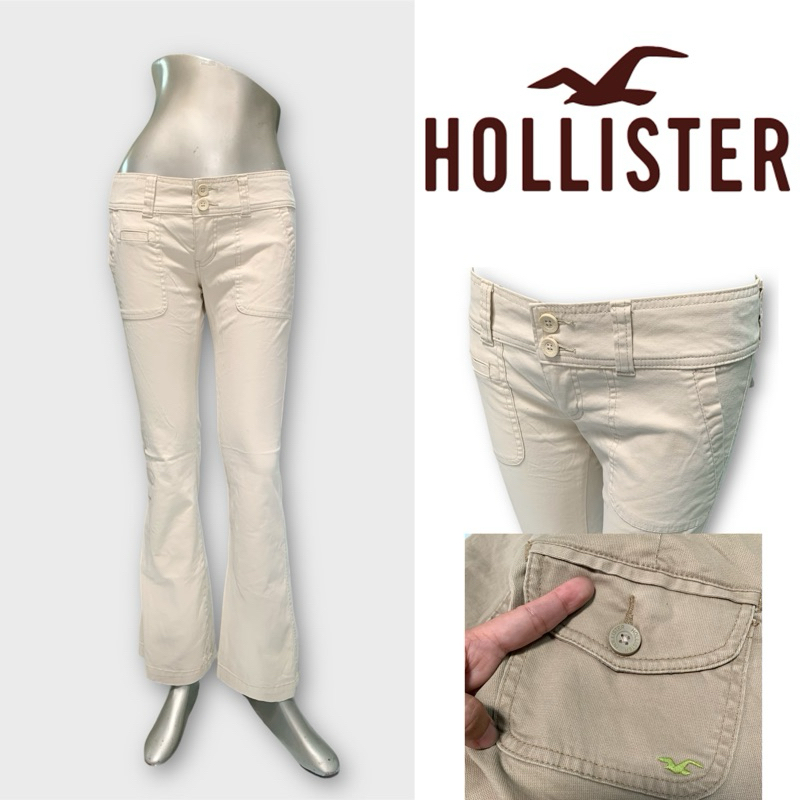Hollister กางเกงขายาว ผู้หญิง สีกากี ขาม้า ❤️‍🔥พร้อมส่ง❤️‍🔥