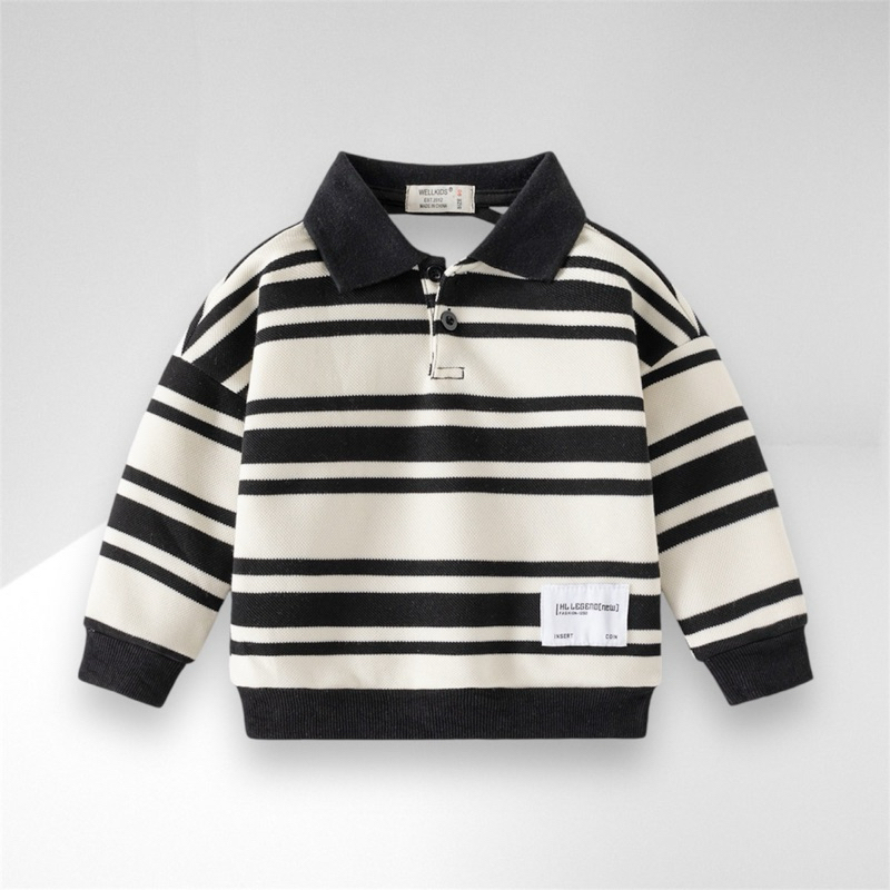 AB231 เสื้อผ้าเด็ก เสื้อแขนยาว ลายริ้ว แฟชั่นเด็กหล่อ พร้อมส่งในไทย
