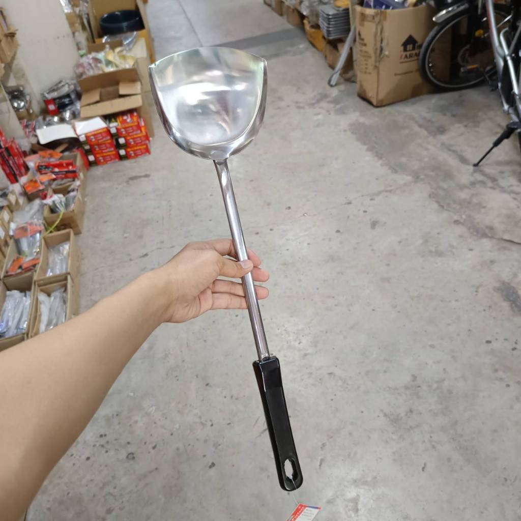 ตะหลิว สแตนเลส ด้ามดำ เพอร์เฟค