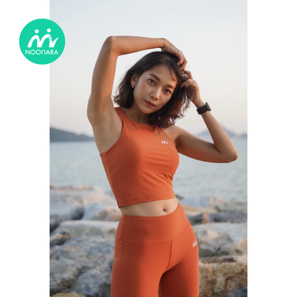 เสื้อครอป แขนกุด - NOOnara Crop Tank สี Brick Burnt เสื้อครอปแขนกุด วิ่ง/โยคะ/ว่ายน้ำ/ออกกำลังกาย