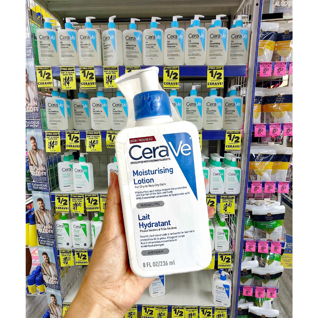CERAVE Moisturising Lotion โลชั่นบำรุงผิว ชุ่มชื้น เนื้อสัมผัสบางเบา236ml/473ml
