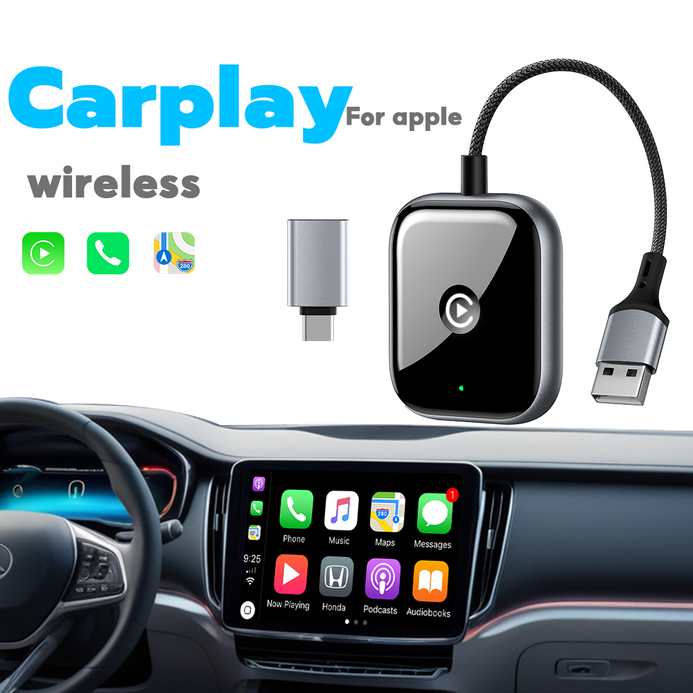 อะแดปเตอร์ CarPlay ไร้สาย สําหรับ Apple iPhone iOS 12+ CarPlay to Wireless Converter USB+Type-c