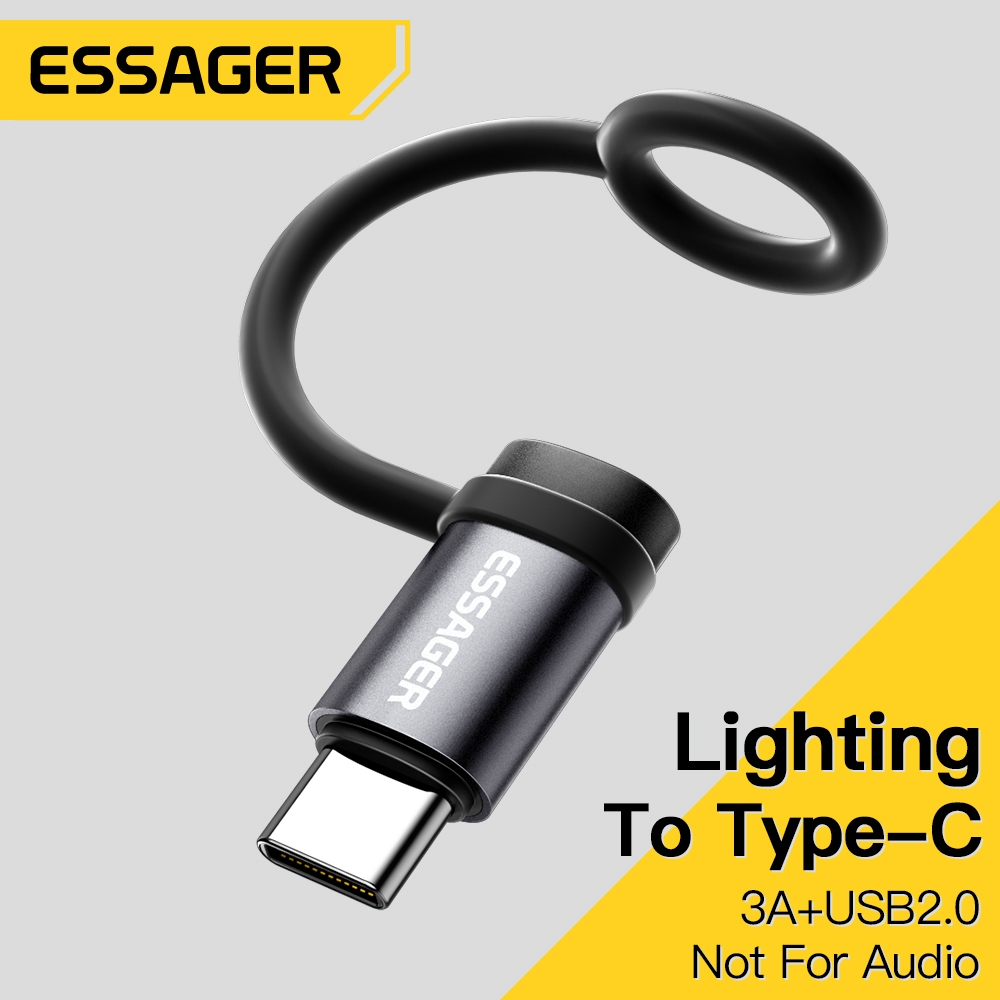 Essager 3A OTG Adapte Type-C to L to Type-C Aluminum Shell 480Mbps โอนถ่ายข้อมูล ชาร์จเร็ว รูปที่ 7
