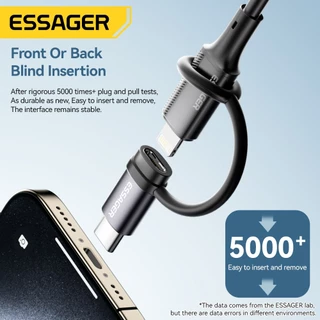 Essager 3A OTG Adapte Type-C to L to Type-C Aluminum Shell 480Mbps โอนถ่ายข้อมูล ชาร์จเร็ว