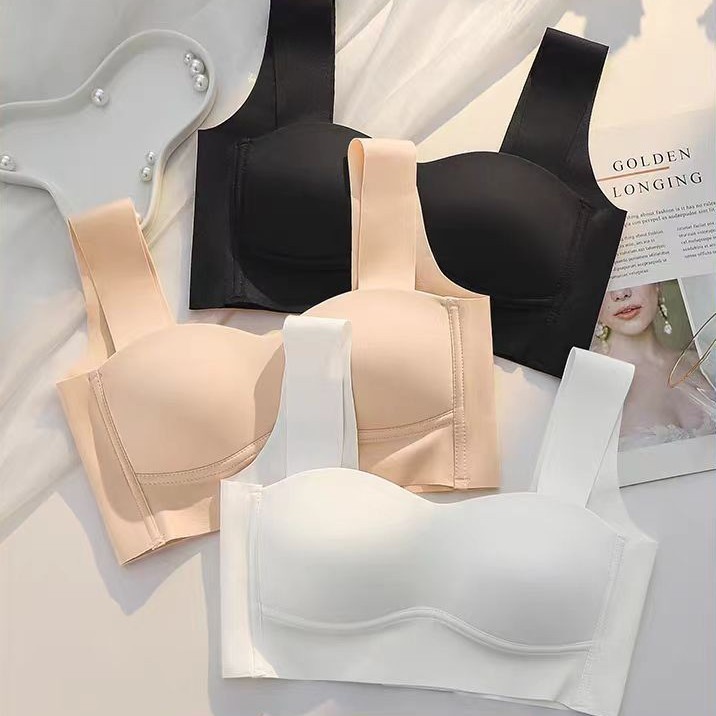 BRA-6591 บราไร้ขอบไร้โครง เนื้อผ้านิ่ม ตะขอหลัง ส่งไวจากไทย