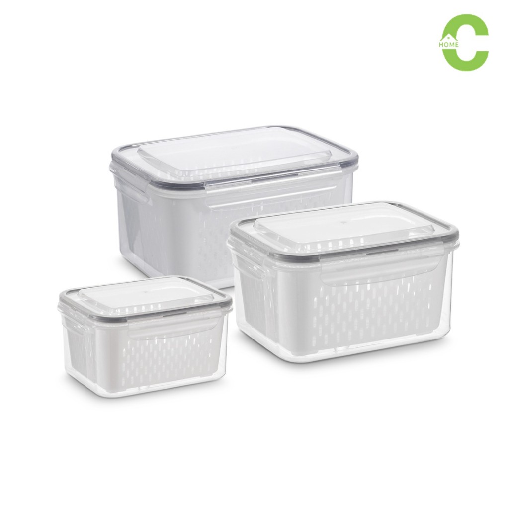 HOMEC กล่องเก็บของในตู้เย็น ภาชนะใส่อาหาร food storage box เข้าไมโครเวฟได้ 850 มล. 1750 มล. 3300 มล. ความจุเยอะ