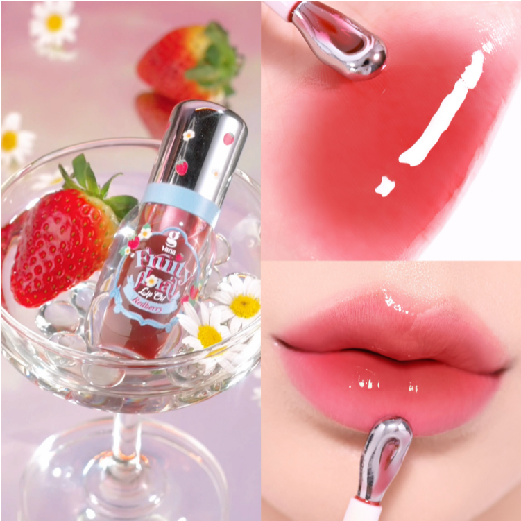 ลิปออยล์หัวเย็น บำรุงริมฝีปาก ให้ความชุ่มชื้น  Gvana Fruity Floral Lip Oil