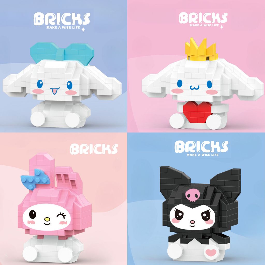บล็อกตัวต่อแก๊งค์เพื่อน Sanrio บล็อกของเล่นรูปการ์ตูน เสริมสร้างพัฒนาการ