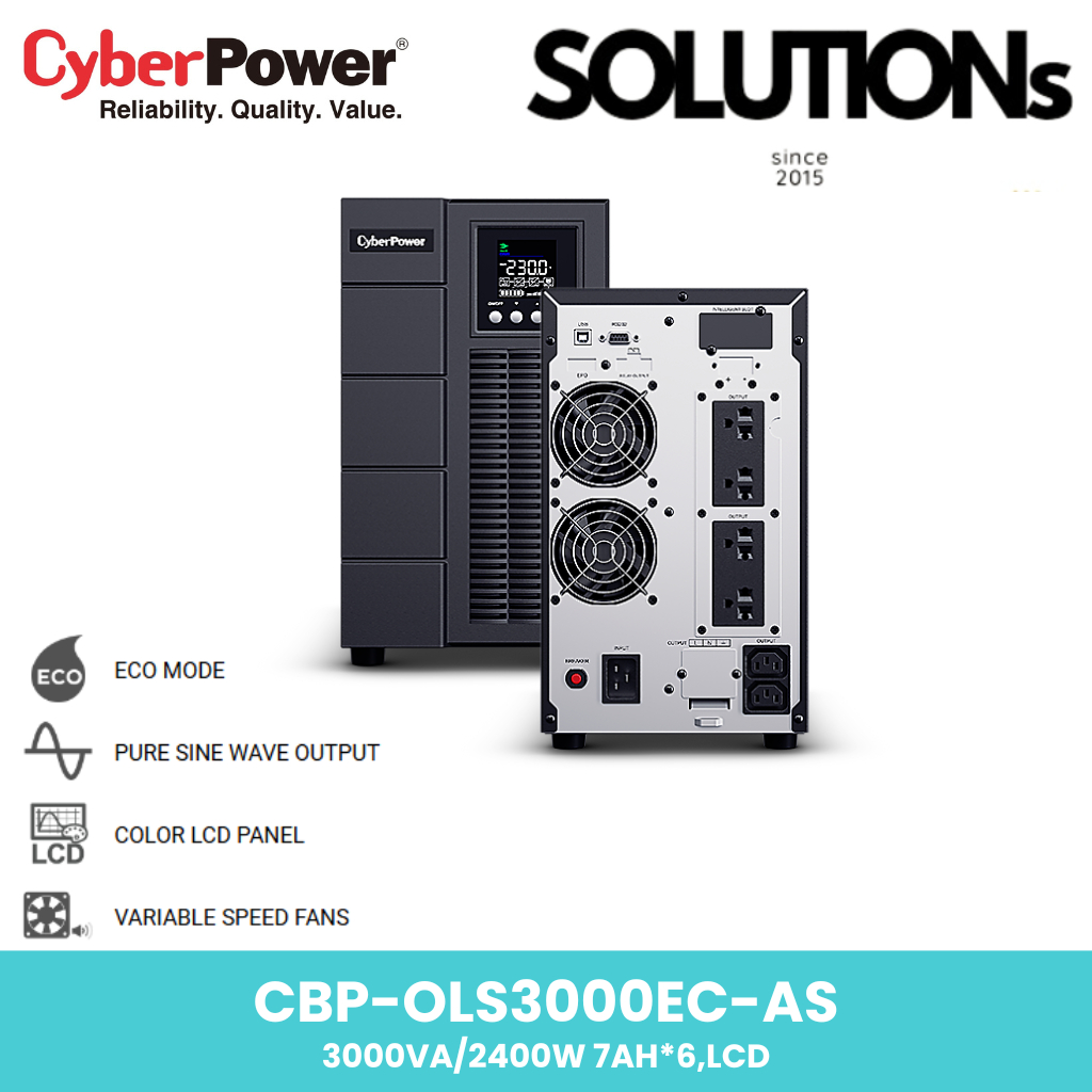 Cyberpower UPS เครื่องสำรองไฟ อุปกรณ์สำรองจ่ายไฟ OLS Series รุ่น OLS3000EC-AS 3000VA/2400W