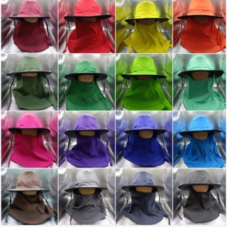 หมวกคลุมหน้า (แบบซิปรูดมีสีให้เลือกเยอะ) หมวกกันแดด หมวกสีสว…