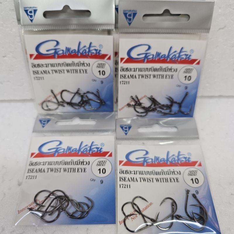 ตัวเบ็ด กามาคัตสึ ซองฟ้า Gamakatsu-อิเซอะมาแบบบิดกับมีห่วง ISEAMA TWIST WITH EYE 17211
