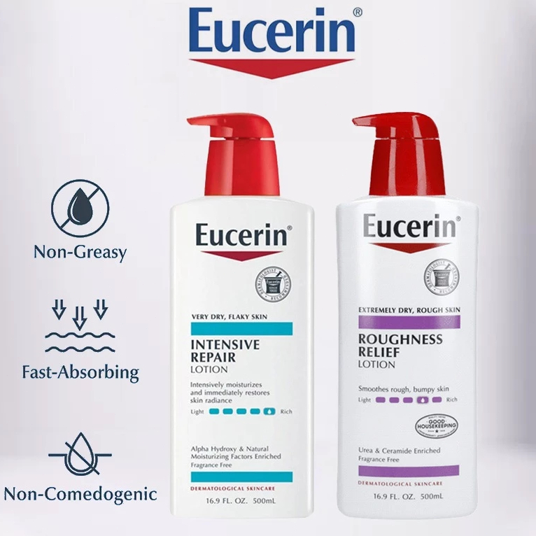 Eucerin Roughness Relief Lotion / Intensive Repair Lotion 500ml,ผิวแห้งและหยาบกร้านมาก