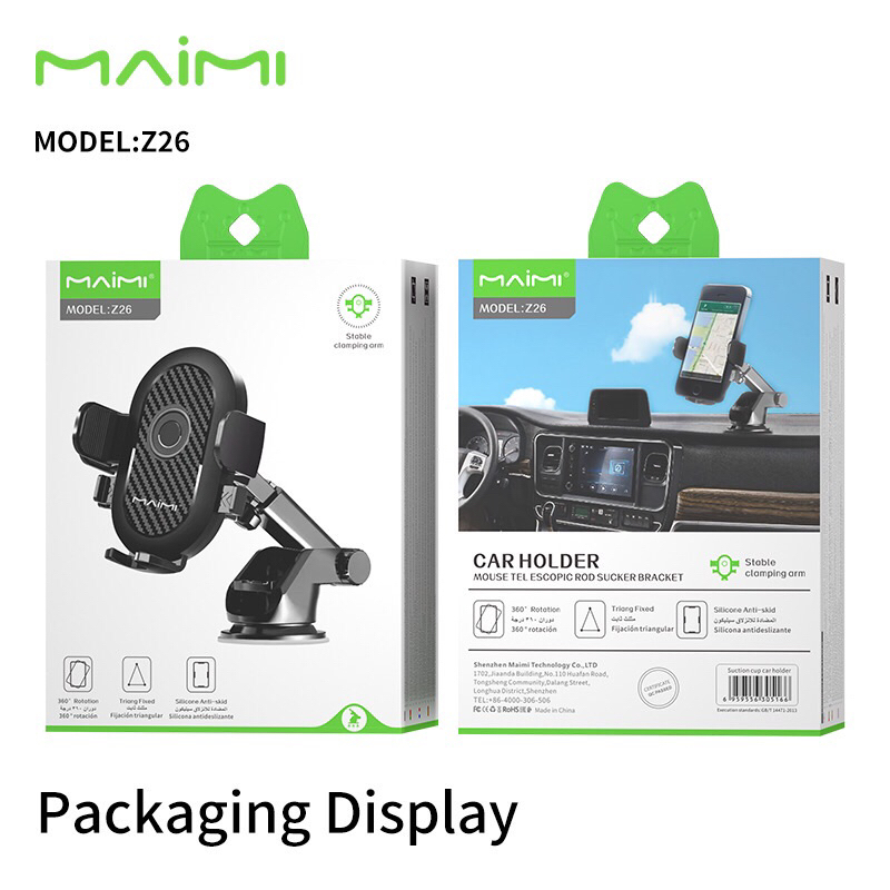 Maimi รุ่น Z26 CAR HOLDER ที่ยึดมือถือในรถ แบบติดคอนโซล สามารถสั้น-ยาวได้ หมุนได้360 องศา มีตัวล็อคที่แน่นถึง3จุด