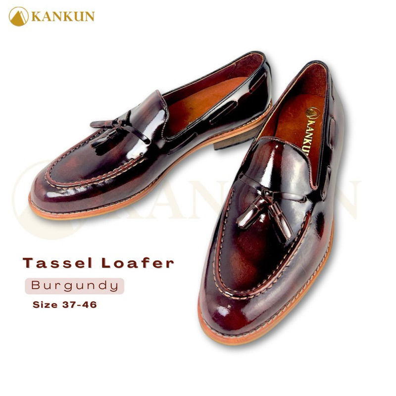 KANKUN Tassel Loafer BGD รองเท้าหนังวัวแท้ เกรดนำเข้า เทคนิค Brush Off โดยช่างฝีมือระดับมืออาชีพ ใส่สบาย พื้นนุ่มพิเศษ