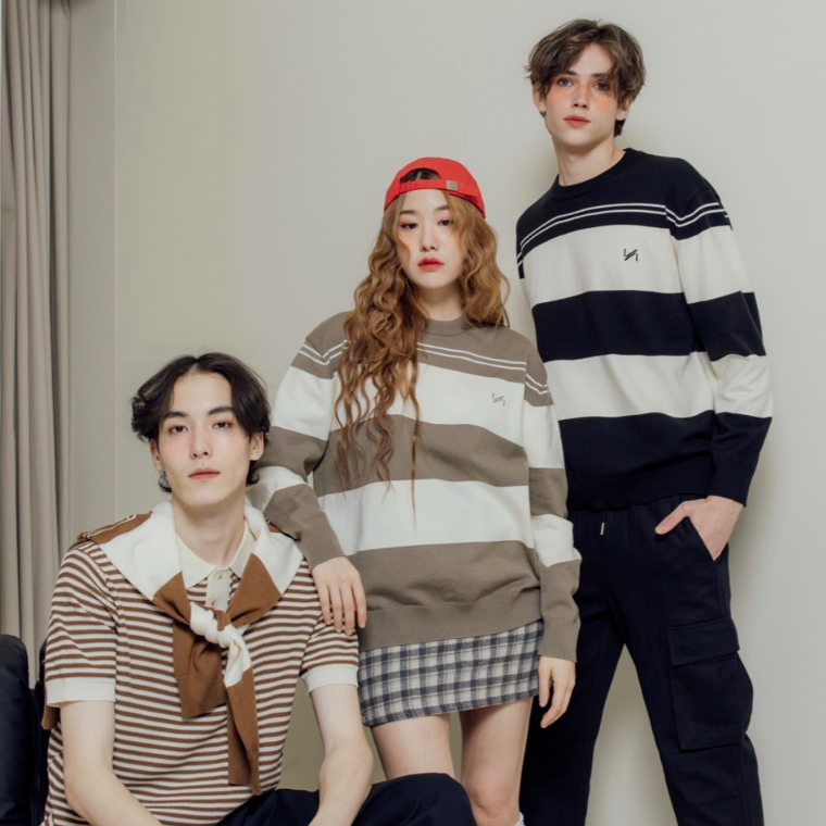 KINS | เสื้อสเวตเตอร์ เสื้อกันหนาวสำหรับ Unisex เสื้อกันหนาวแฟชั่น sweater (KN121)