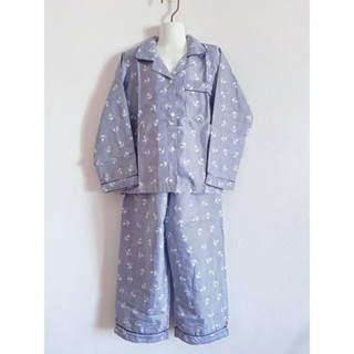 💙ชุดนอนเด็ก 7-9ขวบ แขนยาวขายาว ผ้าทีซี, ผ้าอองฟอง, ผ้าสก๊อต