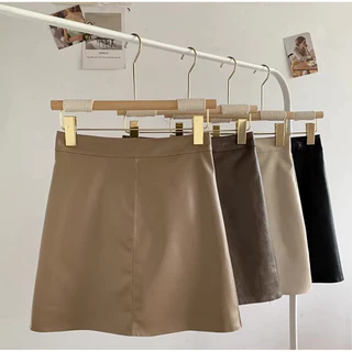 Allshoppa | Classic Miniskirt กระโปรงหนังทรงเอไซส์ใหญ่กระโปรงเอวสูง สไตล์เกาหลี กระโปรงหนัง PU