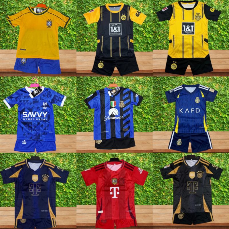 ชุดฟุตบอลเด็ก ชุดกีฬา 1 ชุดเสื้อพร้อมกางเกงล่าสุดพร้อมส่งเด็กผู้ชายเด็กผู้หญิง