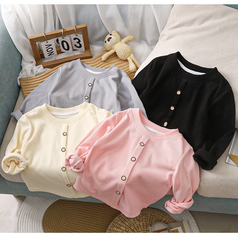 ส่งจากไทย เสื้อแขนยาวเด็กผ้านิ่มมาก CK207 size 1-8 ขวบ