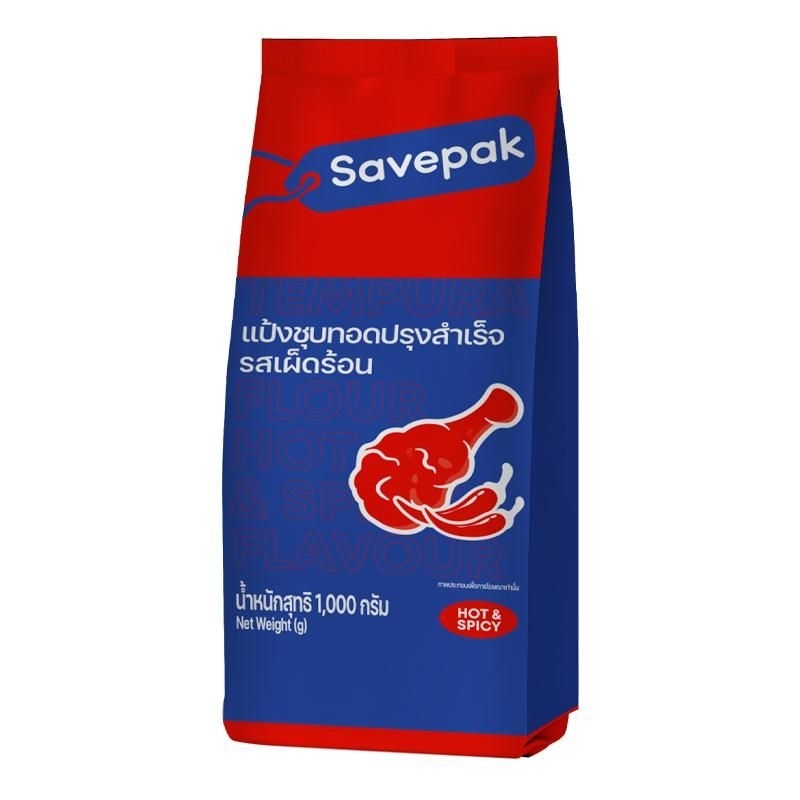 แป้งชุบทอด รสเผ็ดร้อน 1 กก. เซพแพ็ค แป้งชุบทอดปรุงรสสำเร็จ