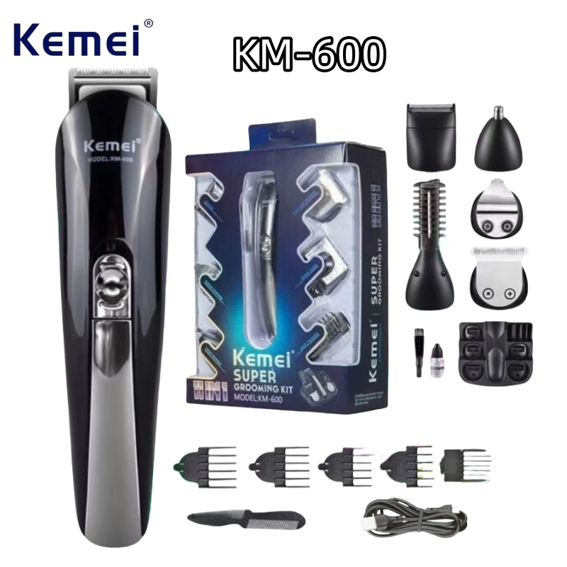 KEMEI KM-600 ปัตตาเลี่ยนไร้สาย โกนหนวด ถอนขนจมูก11IN1 ปัตตาเลี่ยนตัดผม ราคาถูกที่สุด