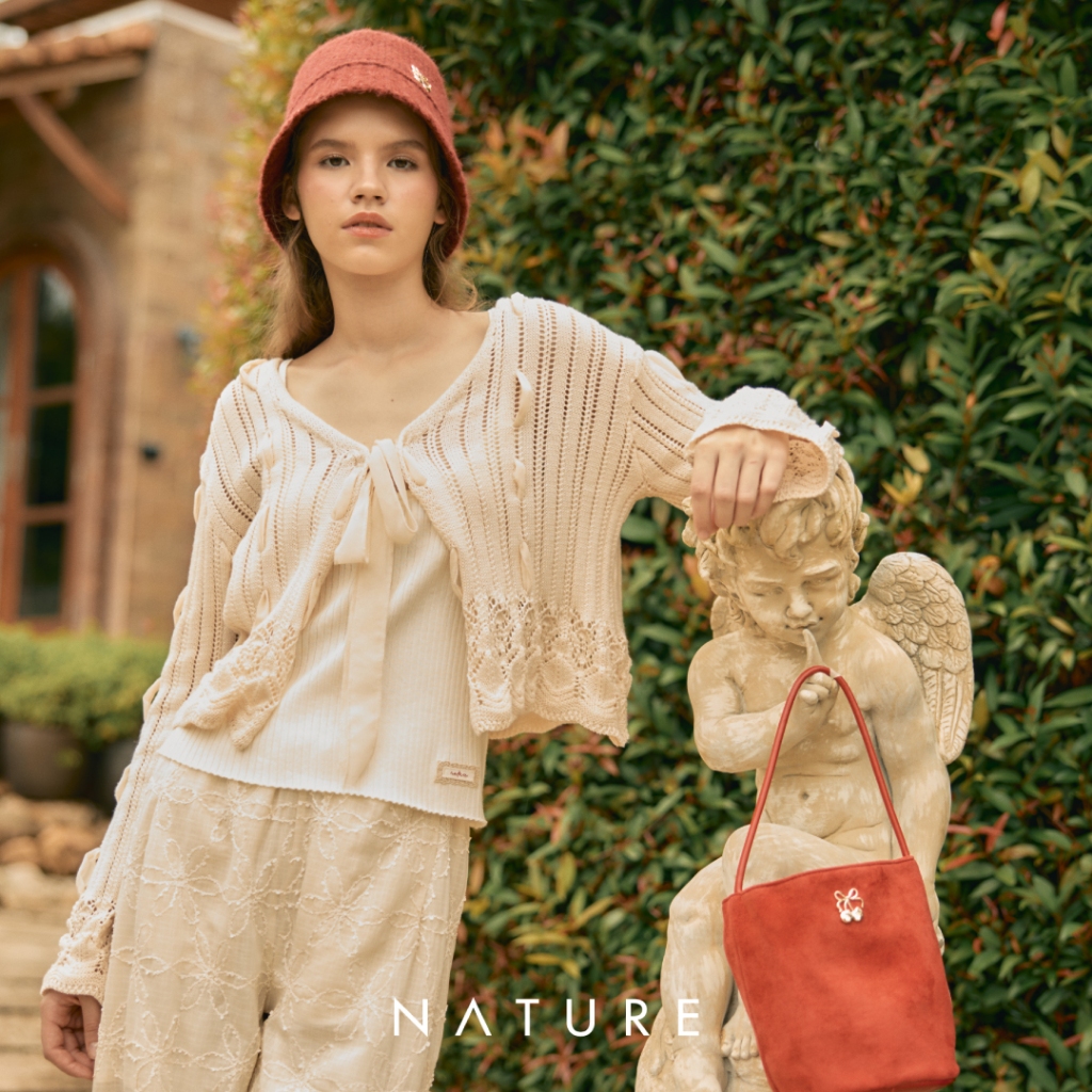 nature.bkk - OTN20194 เสื้อคาดิแกนริบบิ้น Nature ribbon cardigan