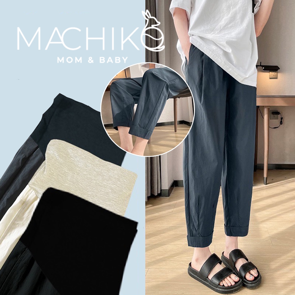 [ใหม่] กางเกงขายาวคนท้อง MACHIKO กางเกงเย็นเจี๊ยบ มีกระเป๋า สำหรับแม่ท้อง มีสายปรับระดับ ตั้งครรภ์