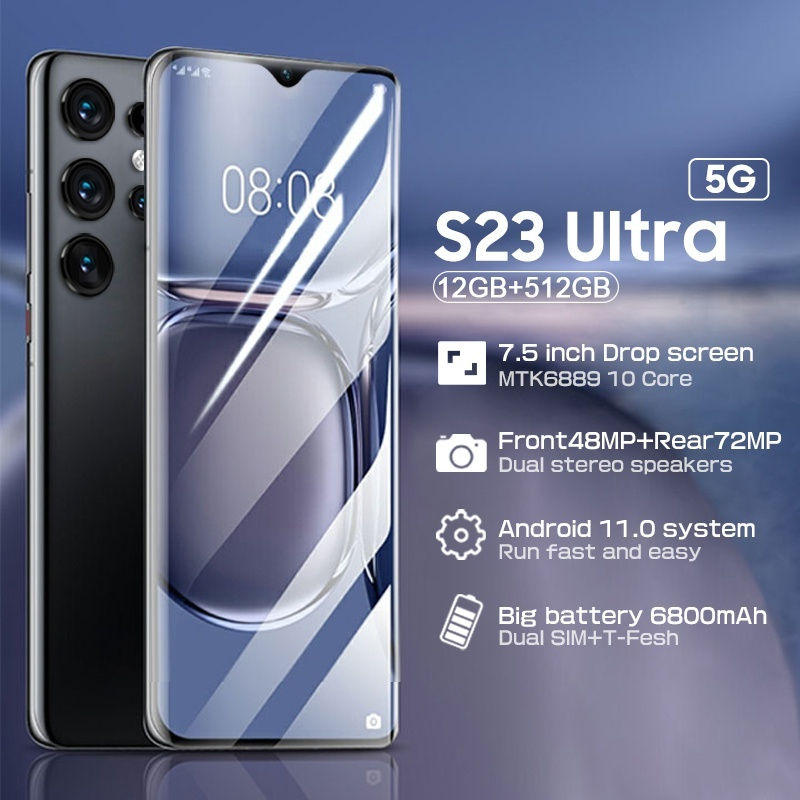 [รองรับการเก็บเงินปลายทาง] S23 + Ultra A23 S23+ 4G 5G NFC 12GB+512GB ต้นฉบับใหม่เอี่ยม – จอแสดงผลความละเอียดสูง FHD+ ขนา