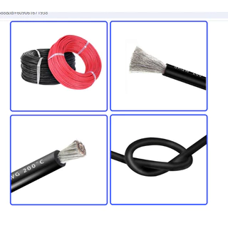 สายไฟซิลิโคน ทนความร้อนสูง 6AWG 7AWG 8AWG 10AWG 12AWG 14AWG 16AWG 18AWGทองแดงแท้เคลือบดีบุก ตัดแบ่งขายแยกสีดำ และ สีแดง
