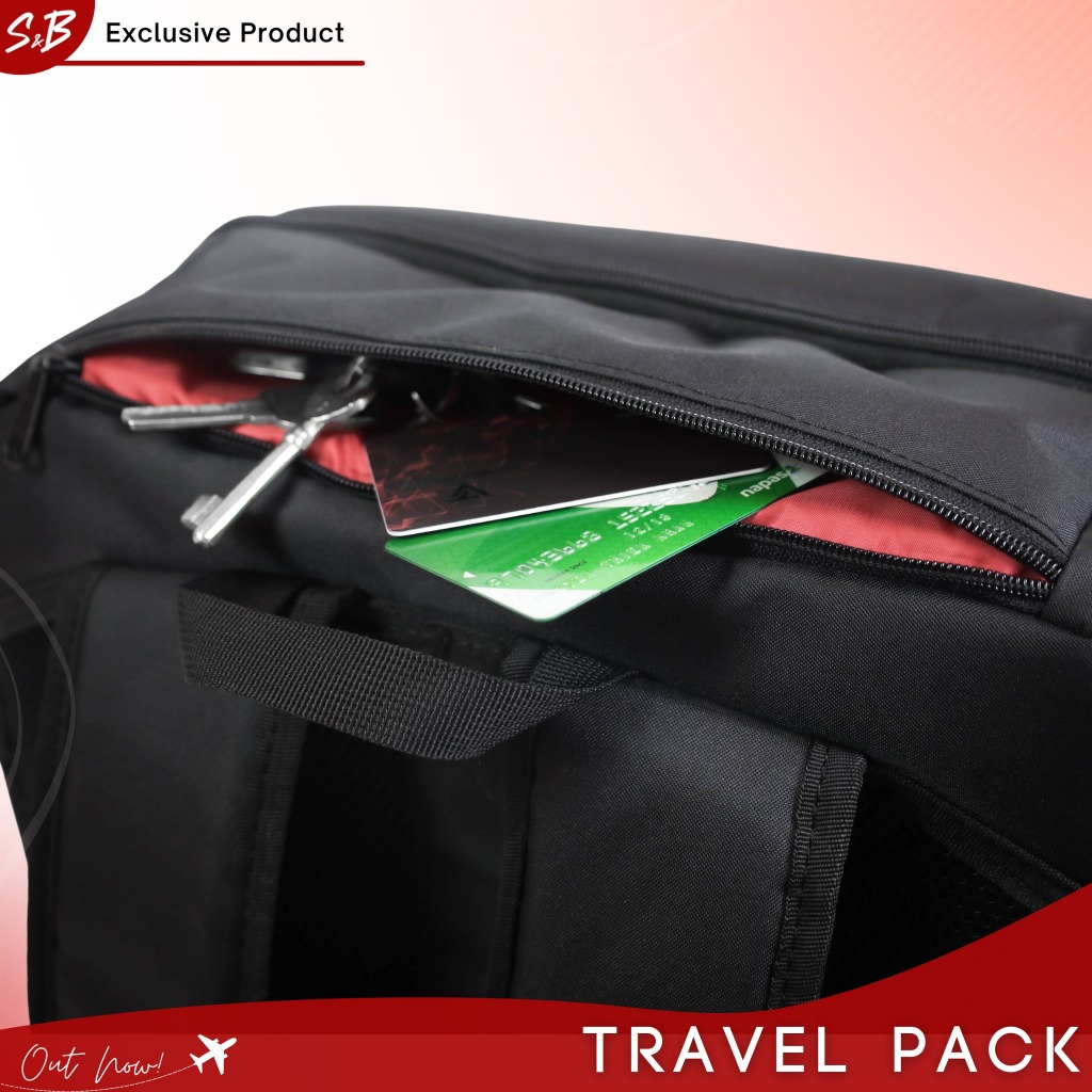 กระเป๋าเป้สะพายหลังสำหรับท่องเที่ยว ใช้ได้หลากหลาย - S&B Travel Pack 'Black'