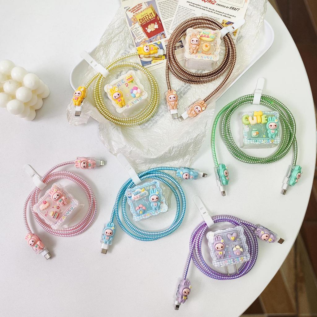 *พร้อมส่ง*ชุดถนอมสายชาร์จ สำหรับสายชาร์จหัวชาร์จไอโฟน 18วัต 20wวัตเคสหัวชาร์จ เคสอะเเดปเตอร์20วัต ตัวกันสายหัก