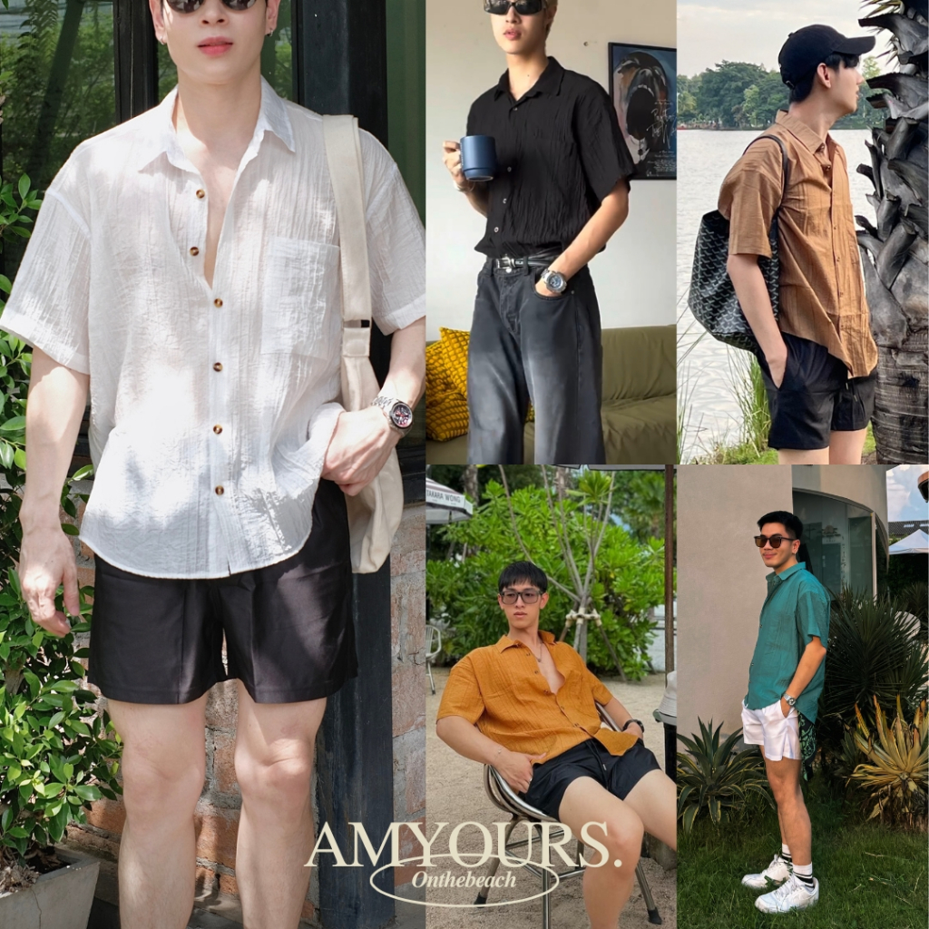 amyours on the beach เสื้อเชิ้ตรุ่น Sandy Shirt ไม่ต้องรีด ผ้านุ่ม เบา สบาย