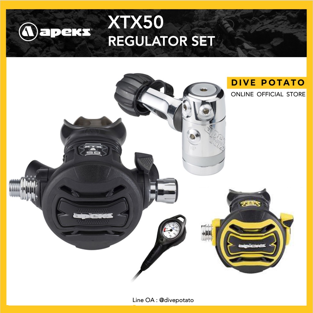 Apeks XTX50 Regulator Set (1st + 2nd + Octopus and SPG Flex Hose)