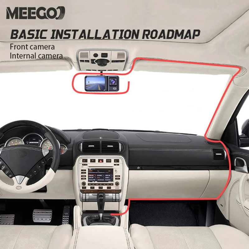 MeeGoo 4K 1080P กล้องติดรถ 2 นิ้ว 3 กล้อง dash cam เครื่องบันทึกการขับ โหมดกลางคืน จับการเคลื่อนไหว thumbnail 9