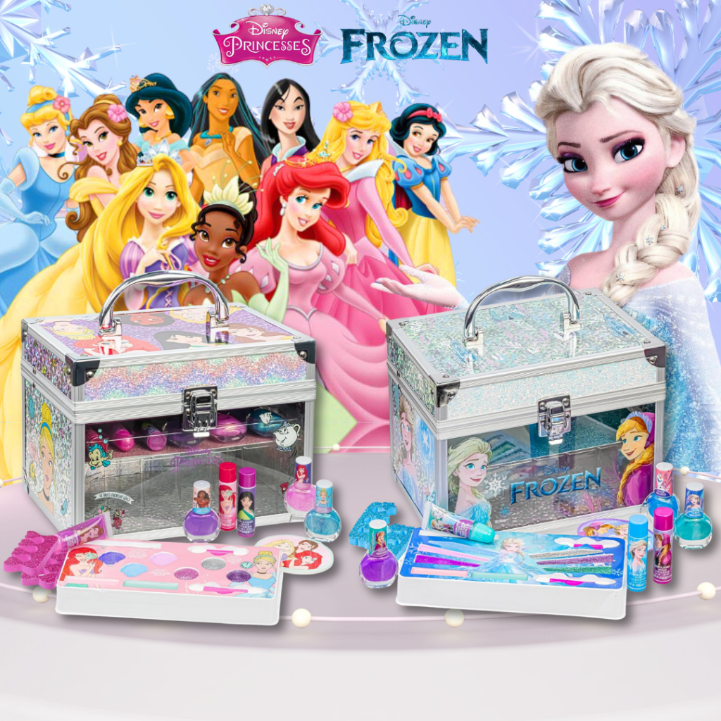 นำเข้า🇺🇸  💯Disney Princess Train Case Girls Beauty Set, ชุดแต่งหน้าสําหรับเด็กผู้หญิง💅💄