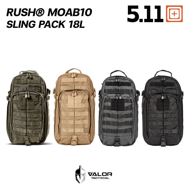 5.11 Tactical - RUSH MOAB 10 Sling pack 18L กระเป๋าเป้สะพายข้าง เป้สะพาย Camping เดินป่า สายเดียว ช่องเก็บเยอะ