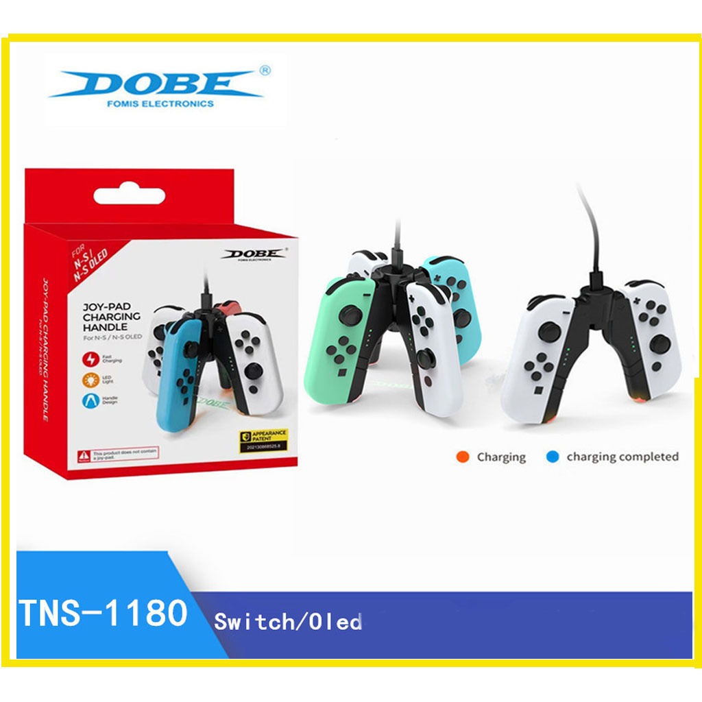 GRIPชาร์จ DOBEสี่ในหนึ่งเดียวด้ามจับ Joycon แท่นชาร์จแบบด้ามจับที่ถอดออกได้ TNS-1180